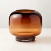 Coco Round Smoked Amber Glass Hurricane Candle Holder Small