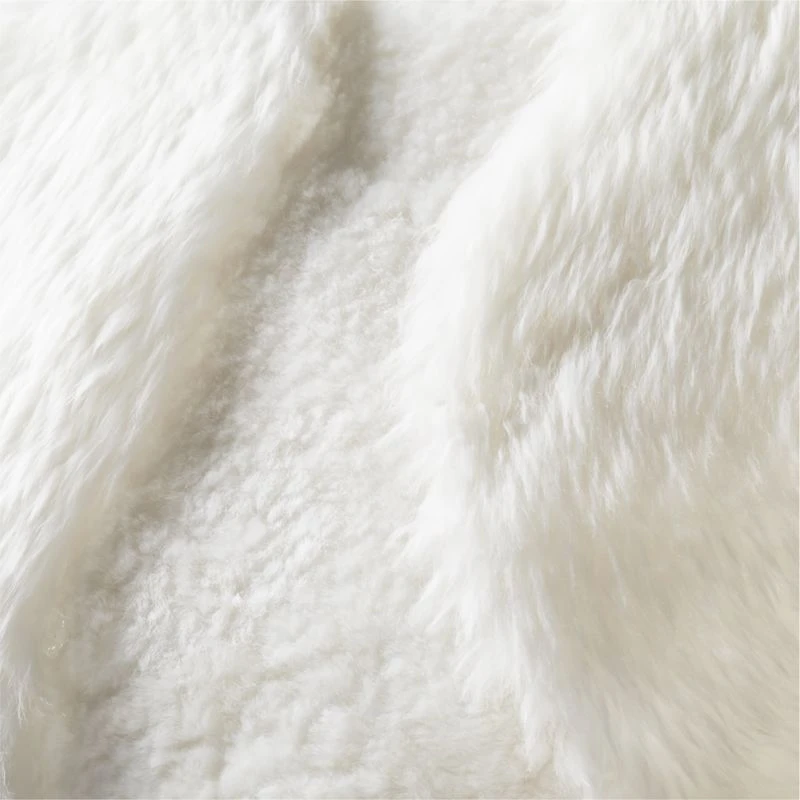 Connect White Sheepskin Fur Throw Pillow With Feather-Down Insert 20" - Image 3