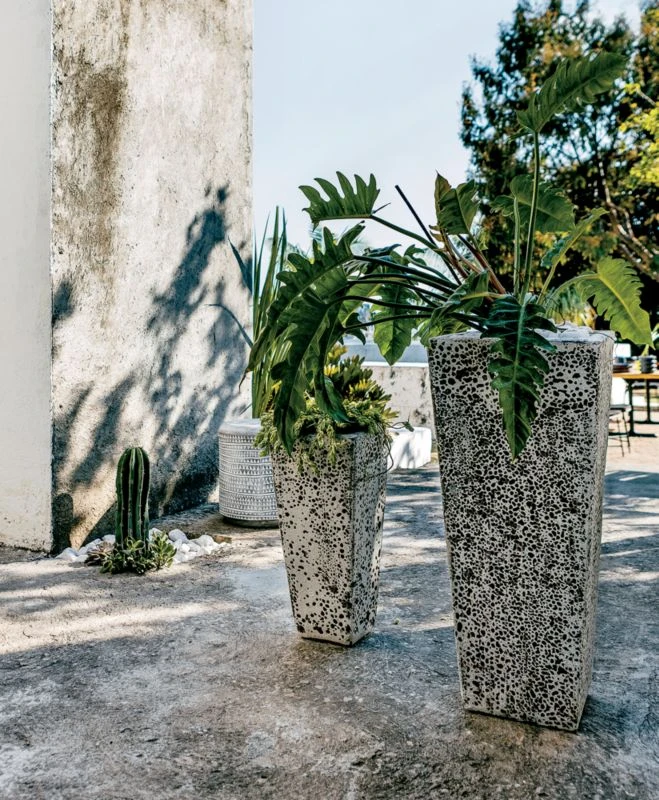 Cosmic White Glazed Terracotta Outdoor Planter Extra-Tall - Image 6