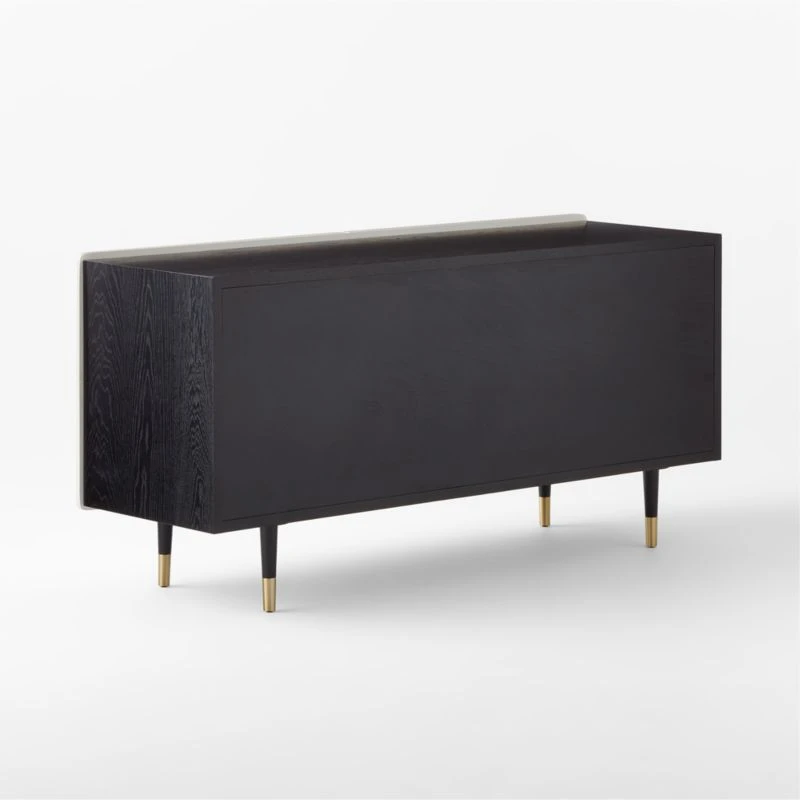 Crimped 4-Drawer White Oak Wood Dresser - Image 6