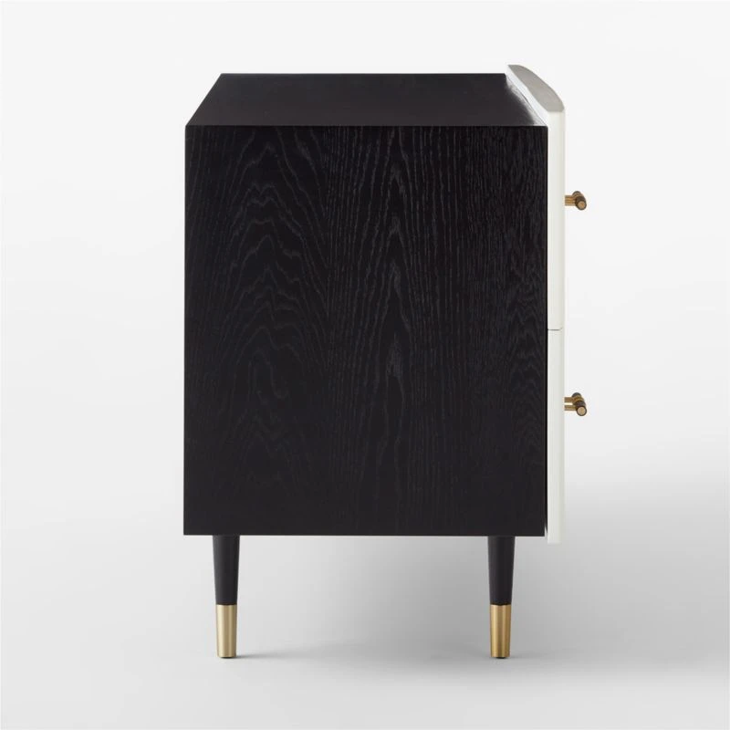 Crimped 4-Drawer White Oak Wood Dresser - Image 5