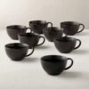 Crisp Matte Black Coffee Mug Set Of 8