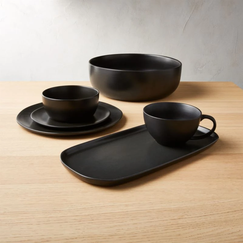 Crisp Matte Black Dinner Plate Set Of 8 - Image 2
