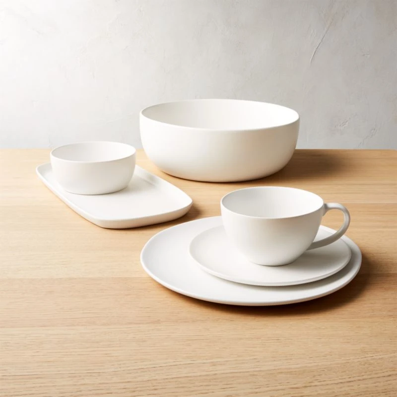 Crisp Matte White Dinner Plate Set Of 8 - Image 2