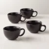 Crisp Matte Black Espresso Cup Set Of 4