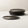 Crisp Matte Black Salad Plate Set Of 8