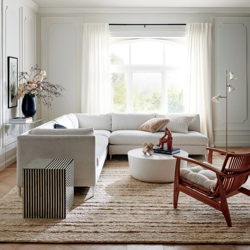 Noelie Rattan Lounge Chair With White Cushion - Image 4