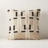 Diya Woven Natural And Black Throw Pillow With Down-Alternative Insert 18"
