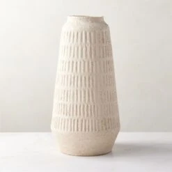Domitia Textured Ivory White Vase Tall