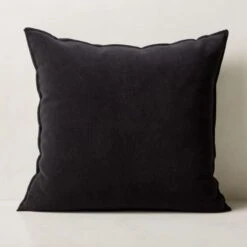 Doux Black Velvet Throw Pillow With Down-Alternative Insert 23''