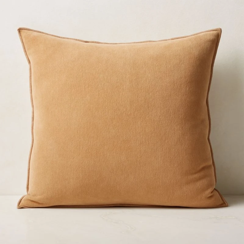 Doux Camel Brown Throw Pillow With Down-Alternative Insert 23''