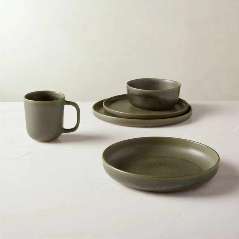 Drift Green Serving Bowl With Reactive Glaze - Image 3