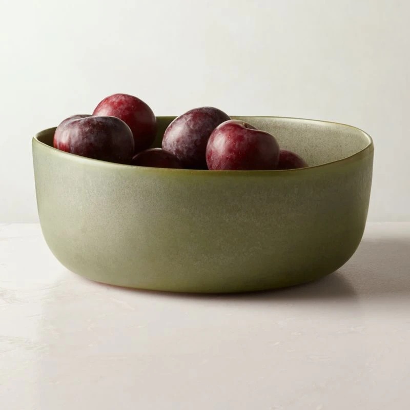 Drift Green Serving Bowl With Reactive Glaze - Image 2