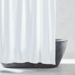 Eastind Organic Cotton White Waffle Shower Curtain 72''