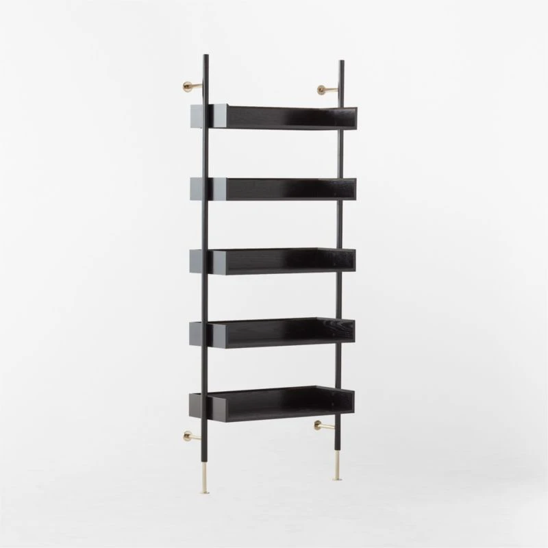 Effie Black Oak Wall Mount Bookshelf - Image 3