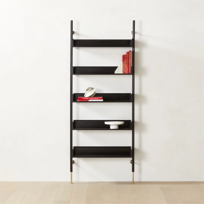 Effie Black Oak Wall Mount Bookshelf
