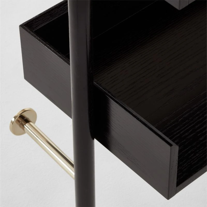 Effie Black Oak Wall Mount Bookshelf - Image 5