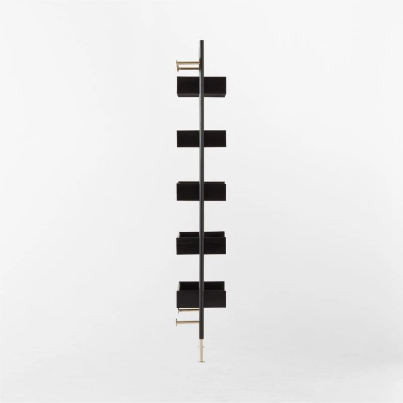 Effie Black Oak Wall Mount Bookshelf - Image 4