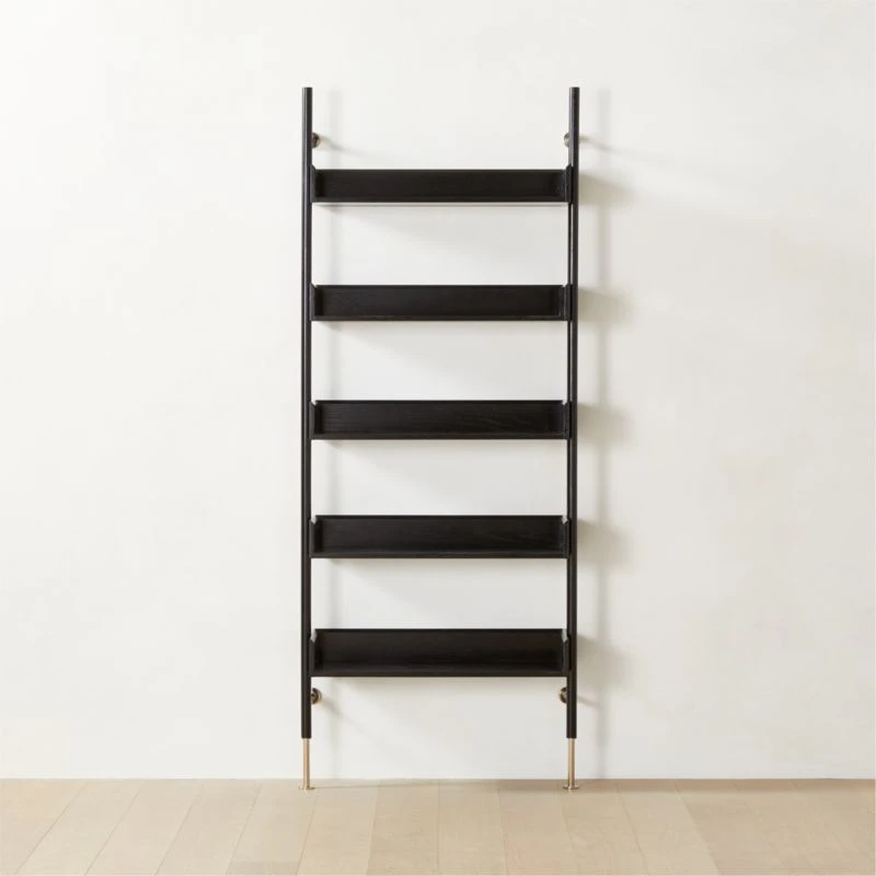 Effie Black Oak Wall Mount Bookshelf - Image 2