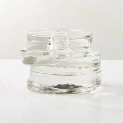 Emitt Cast Glass Taper Candle Holder Small