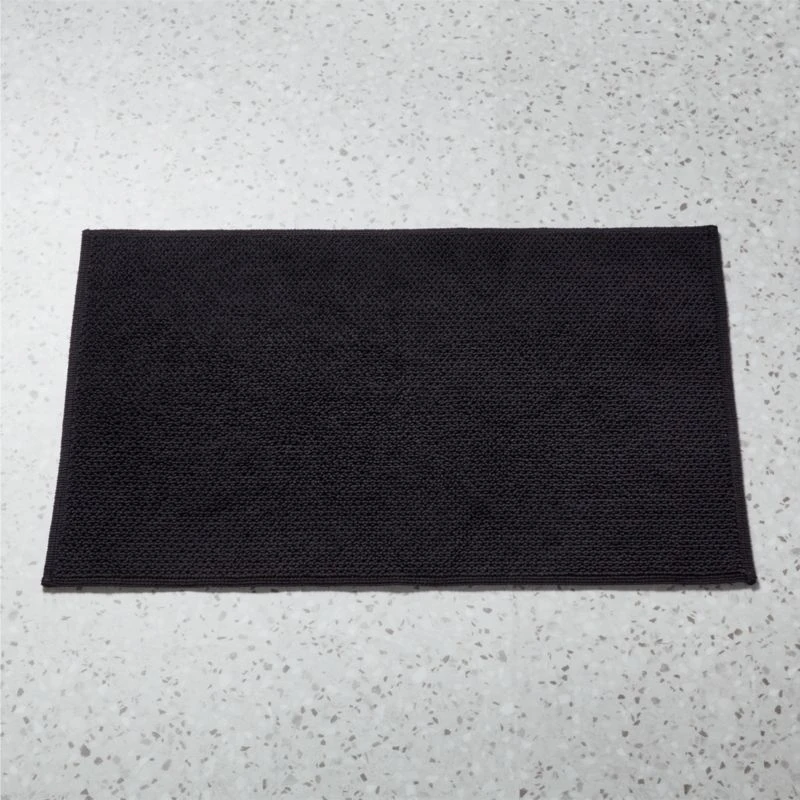 En Pointe Organic Cotton Black Bath Mat 24"x36"