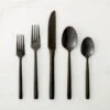 20-Piece Essence Brushed Black Flatware Set