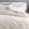 Estela Grey And White Organic Cotton Duvet Cover And Shams