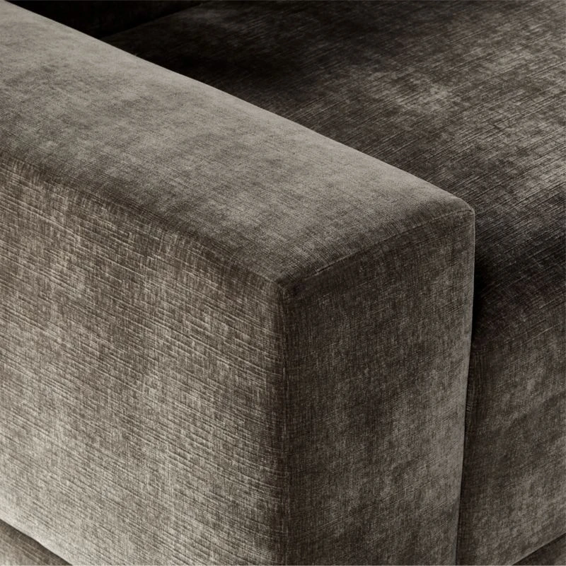 Faible 4-Piece Grey Performance Velvet Sectional Sofa With Left Arm - Image 6