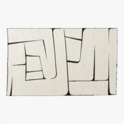 Faro Handwoven Performance White And Black Indoor/Outdoor Area Rug 5'x8'