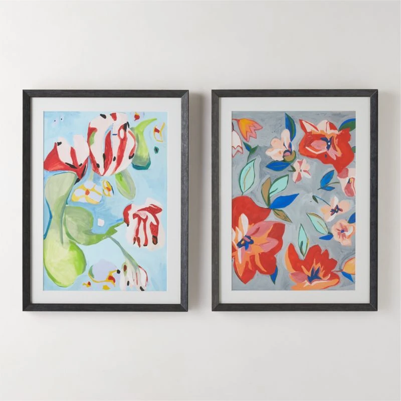 'La Courtine Floral' Framed Giclee Art Print 18"x24" - Image 4