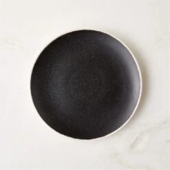 Fynn Black And White Salad Plate With Reactive Glaze