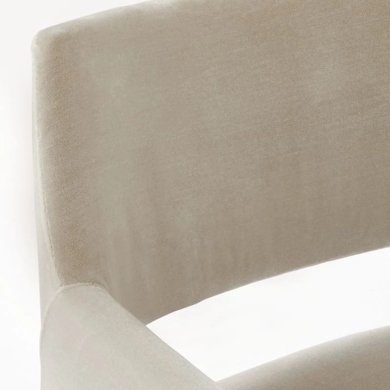 Foley Faux Mohair Grey Dining Armchair - Image 11