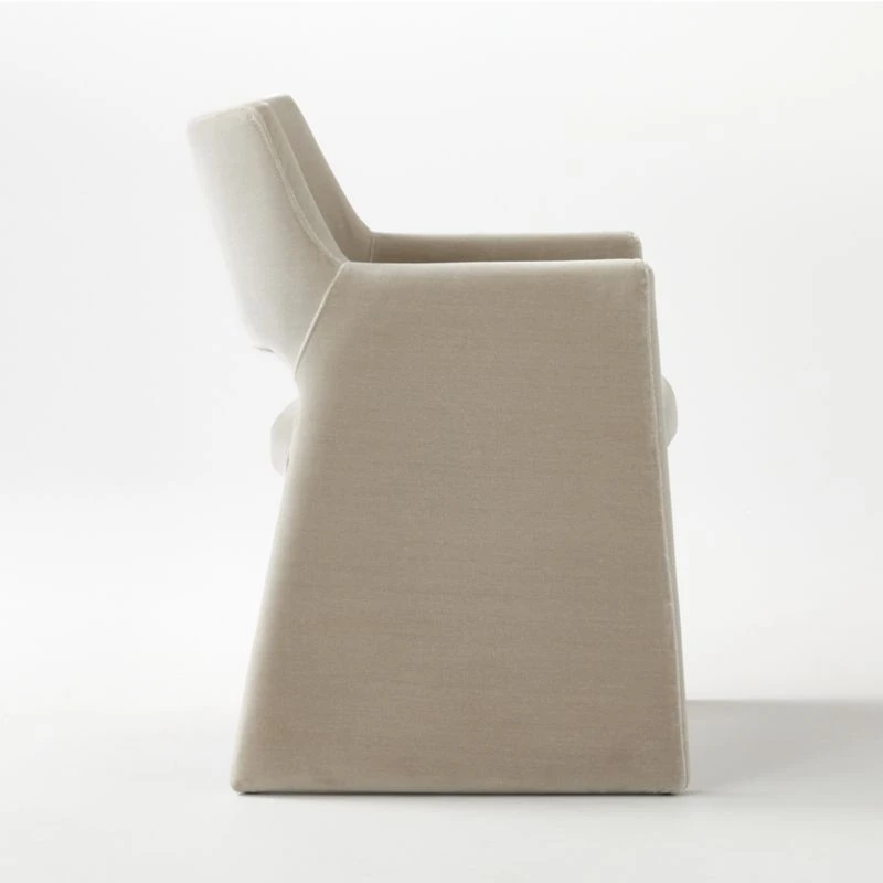 Foley Faux Mohair Grey Dining Armchair - Image 9