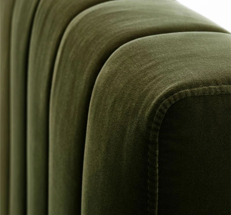 Forte Channeled Green Velvet Queen Bed - Image 6