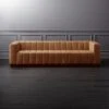 Forte 101" Extra-Large Channeled Saddle Leather Sofa