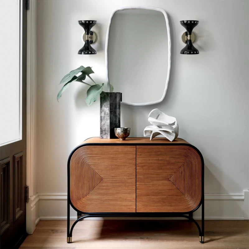 Suva White Rough Cast Wall Mirror 24"x36" - Image 6