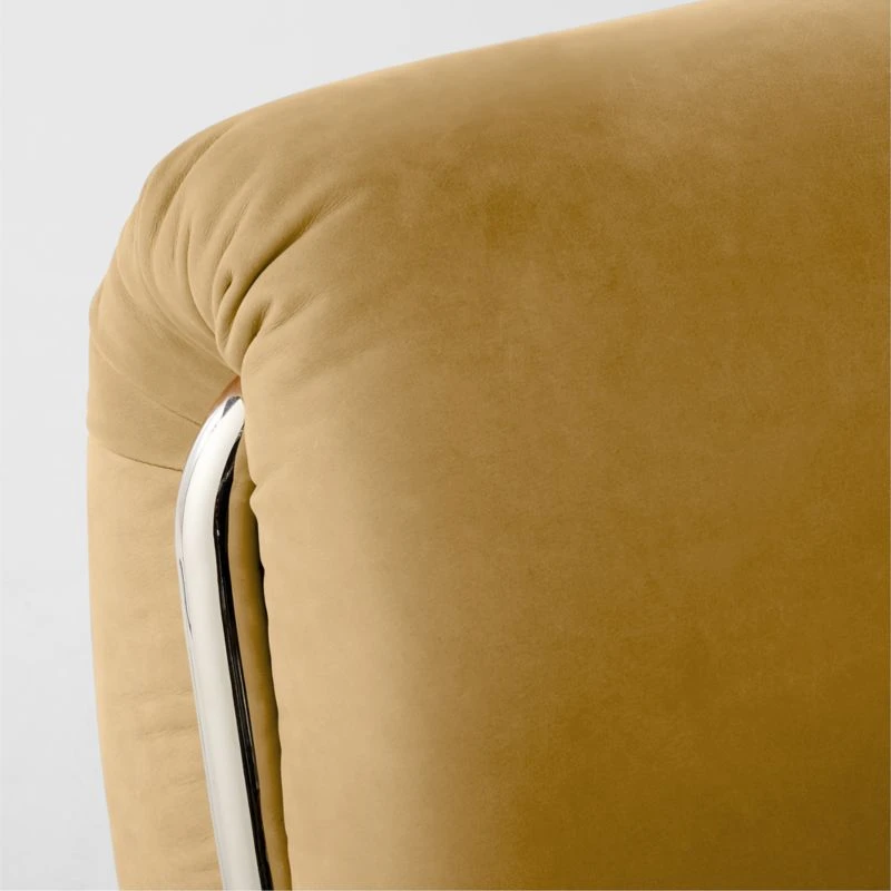 Hada Armless Beige Leather Lounge Chair - Image 6