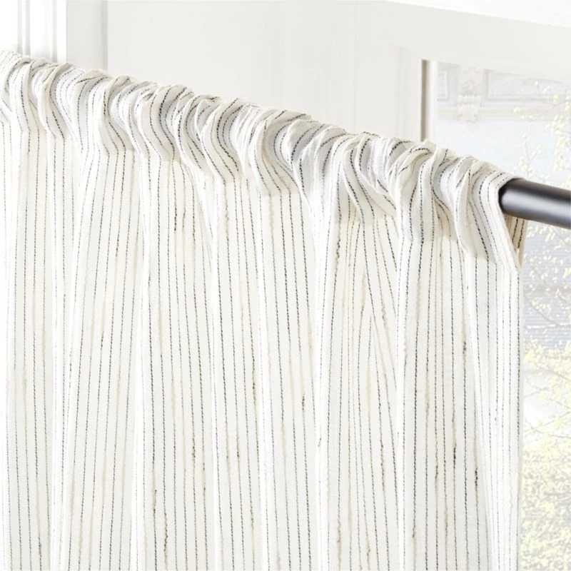 Harlow Striped Linen-Blend Sheer Window Curtain Panel 48"x84" - Image 3