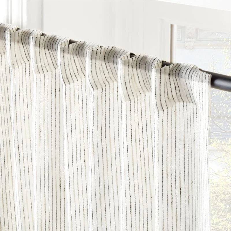Harlow Striped Linen-Blend Sheer Window Curtain Panel 48"x84" - Image 2