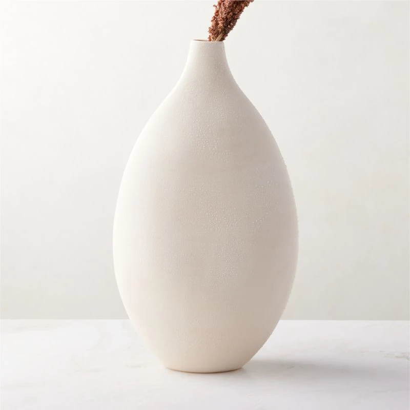 Haute Warm White Ceramic Vase Tall - Image 2