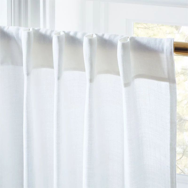 Heavyweight White Linen Curtain Panel - Image 2
