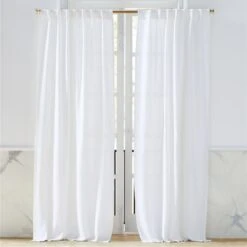 Heavyweight White Linen Curtain Panel