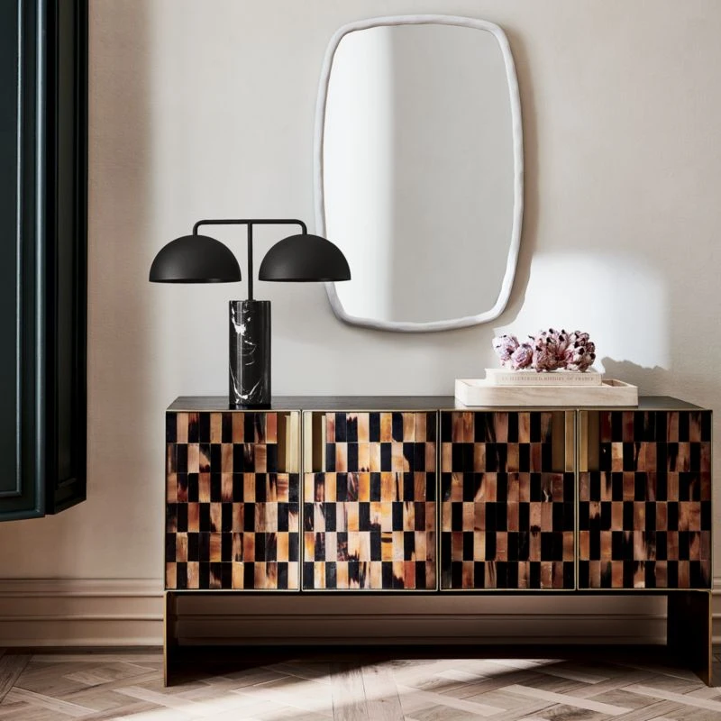 Suva White Rough Cast Wall Mirror 24"x36" - Image 4