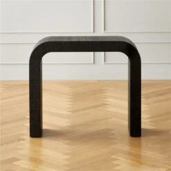 Horseshoe Black Lacquered Linen 36" Console Table