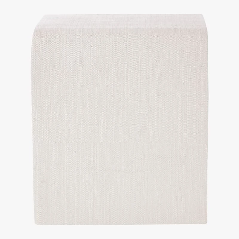 Horseshoe Ivory Lacquered Linen Side Table - Image 6