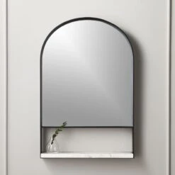 Hugh Wall Mirror With Marble Shelf 24"x36.25"