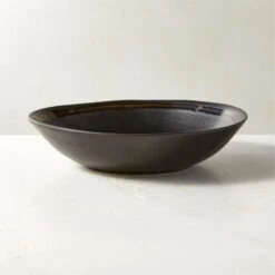 Hyacinth Black Pasta Bowl With Reactive Glaze