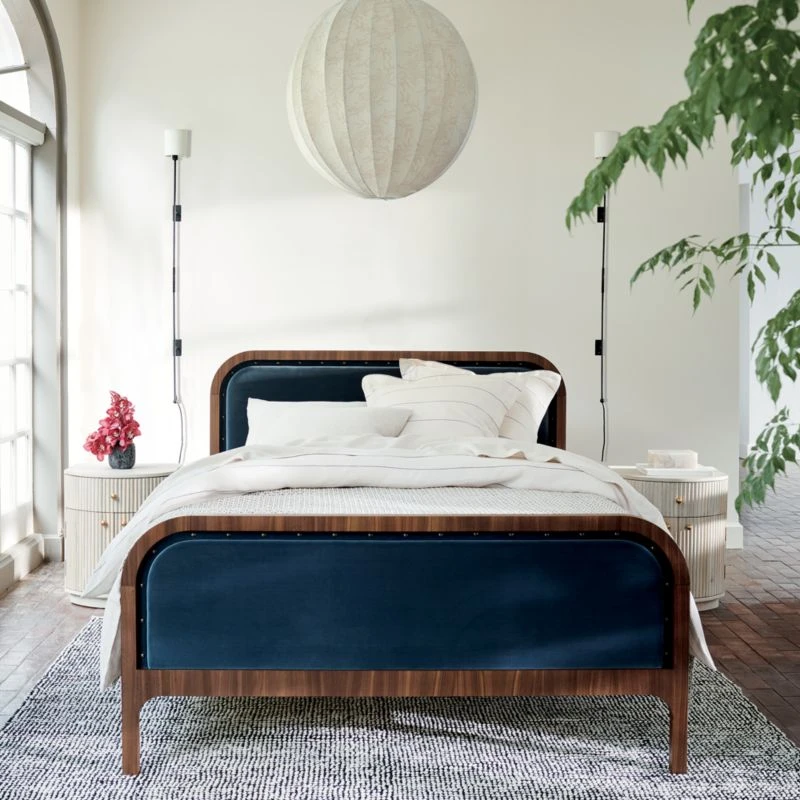 Cameo Curved Whitewashed Wood Nightstand With Drawer - Image 3