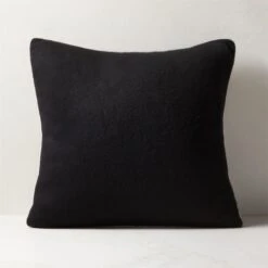 Ivy Black Cashmere Throw Pillow With Down-Alternative Insert 20"