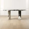 Julius 72" Oval Marble Dining Table